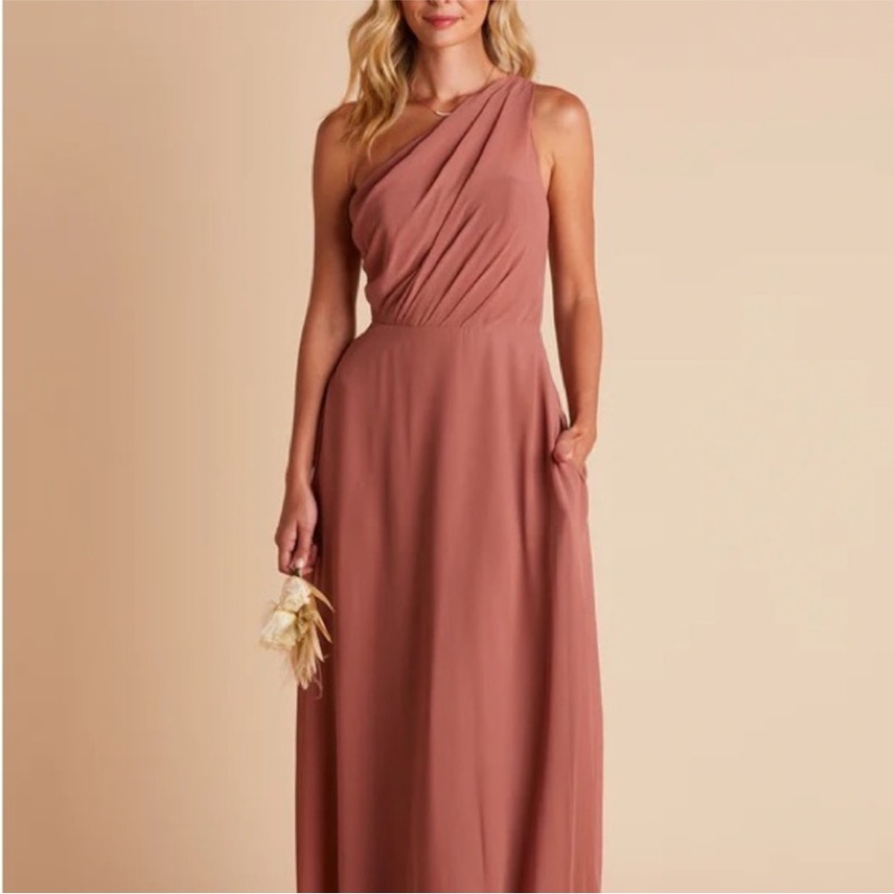 Birdy Grey Kira One Shoulder Bridesmaids Dress Desert Rose